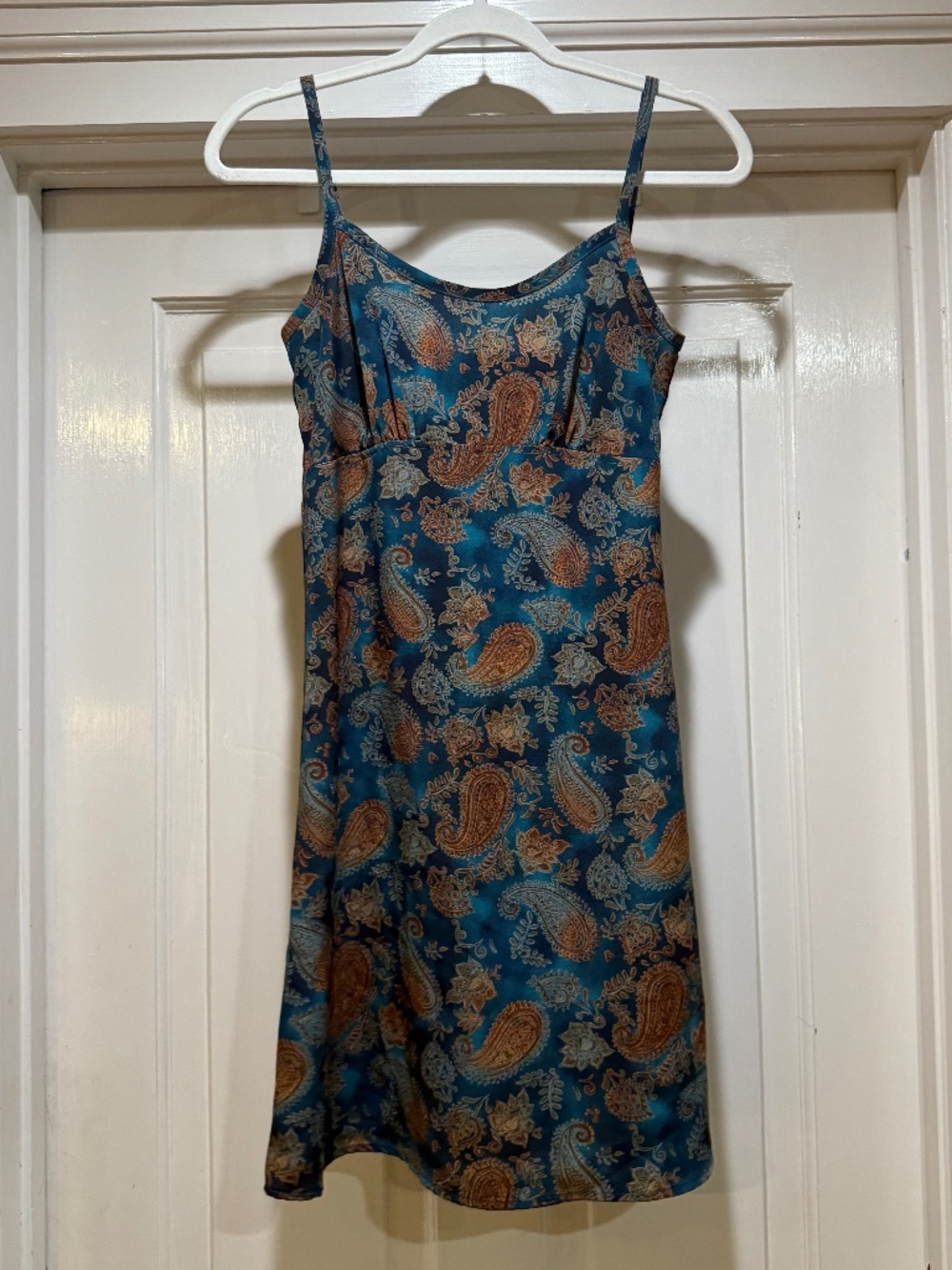 Vintage Byer Too! Mini Teal and Brown Paisley Dress